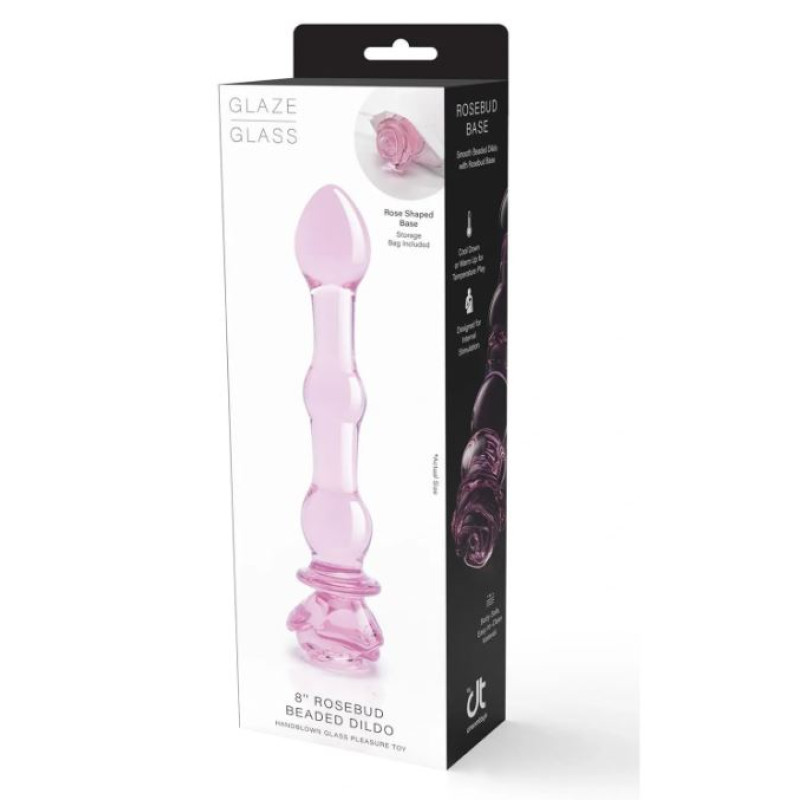Скляний фалоімітатор Dream Toys Glaze Glass Rose Shaped Скляний фалоімітатор Dream Toys Glaze Glass Rose Shaped