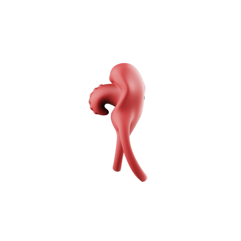 Ерекційне віброкільце Dual Ring Tongue Vibe Red