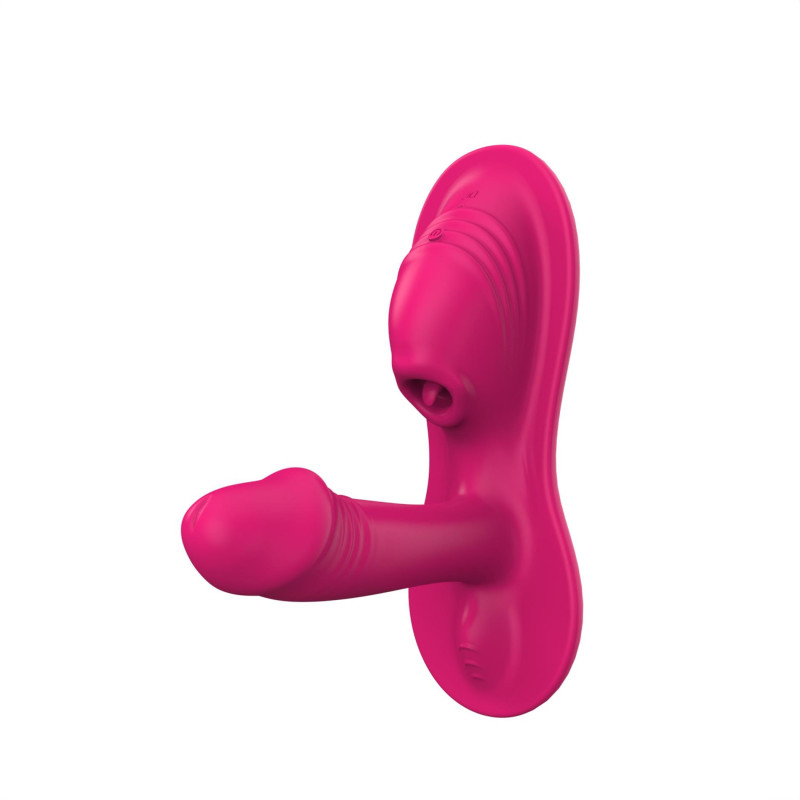 Вібромасажер APP Remote Control Thrusting Vibrator Sync Wave Pink