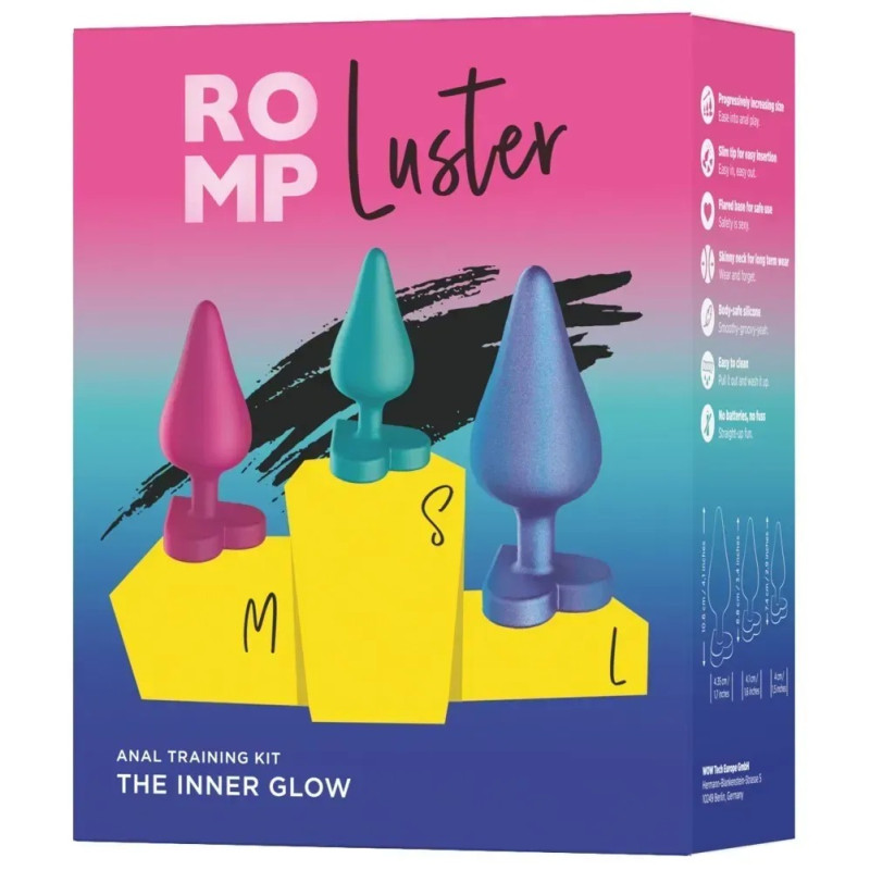 Набор из 3 анальных пробок ROMP Luster разноцветные Набор из 3 анальных пробок ROMP Luster разноцветные