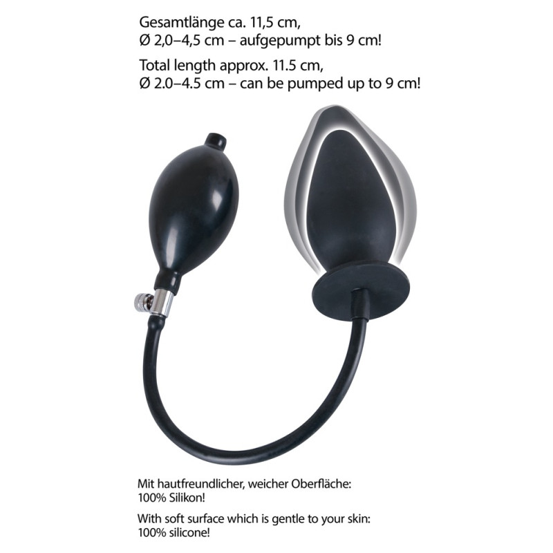 Анальна надувна пробка - True Black Inflatable Anal Plug Анальна надувна пробка - True Black Inflatable Anal Plug