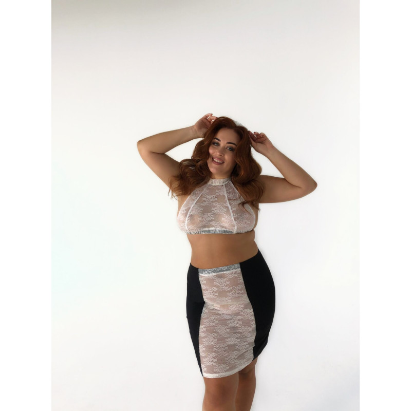 Рольовий костюм покоївки з топом, спідницею та прикрасою