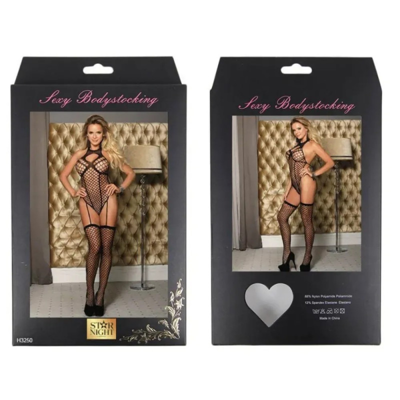 Комбинезон в сетку с имитацией чулок Star Night Комбинезон в сетку с имитацией чулок Star Night