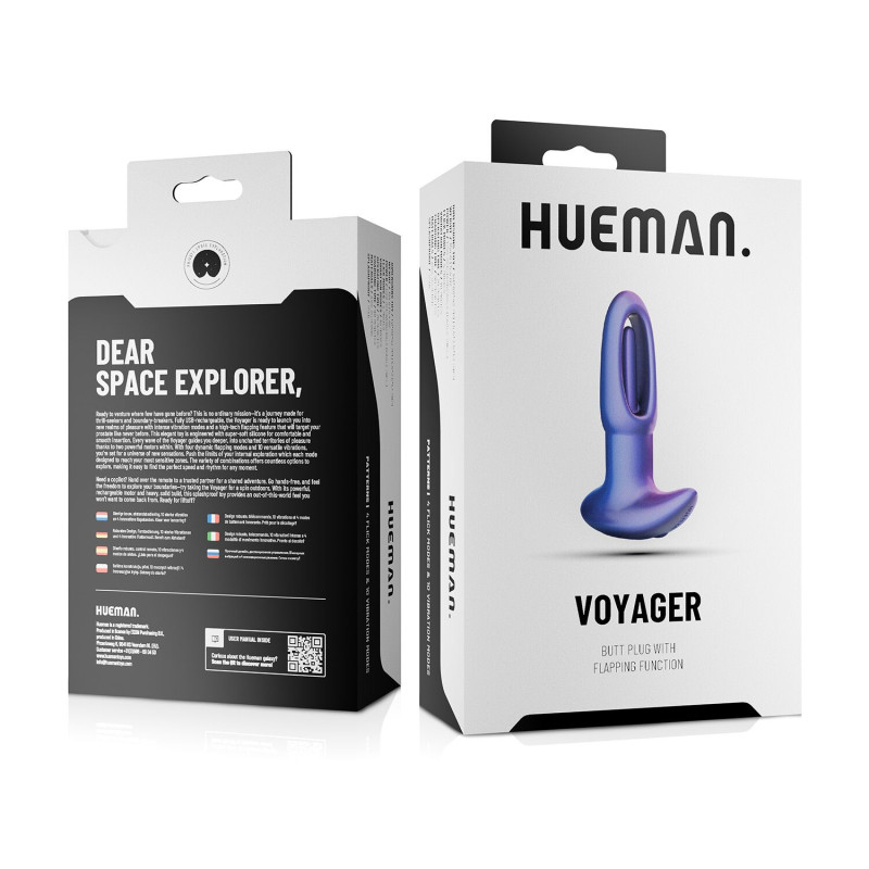 Анальна пробка з віброязичком Hueman - Voyager Butt Plug With Tapping Анальна пробка з віброязичком Hueman - Voyager Butt Plug With Tapping
