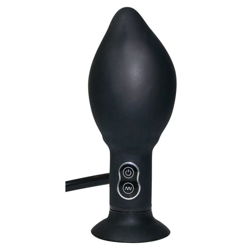 Надувна анальна пробка з вібрацією True Black Vibrating Anal Plug Надувна анальна пробка з вібрацією True Black Vibrating Anal Plug