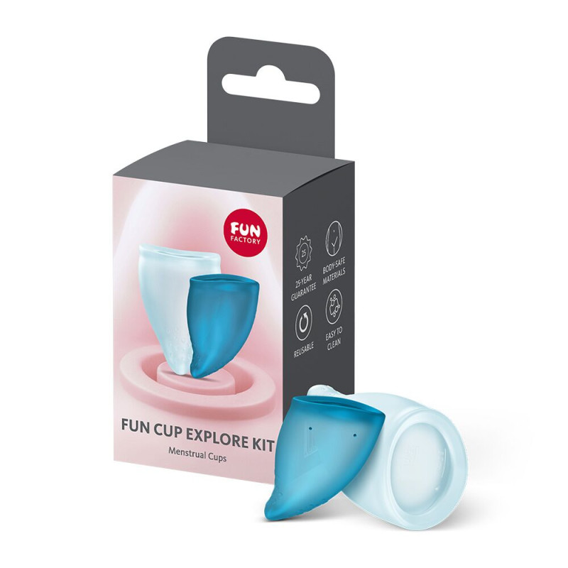 Набір менструальних чаш Fun Factory FUN CUP EXPLORE KIT, 2 шт, Multicolored Turquoise,20 та 30мл
