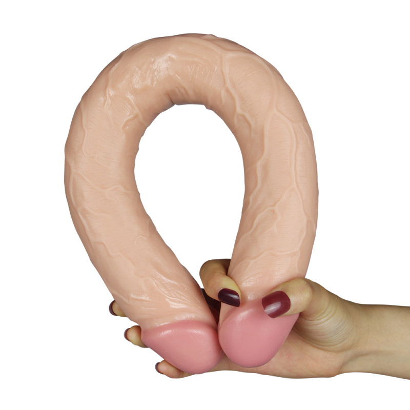 Двухсторонний фаллоимитатор - King-Sized Realistic Slim Ultra Double Dildo 17