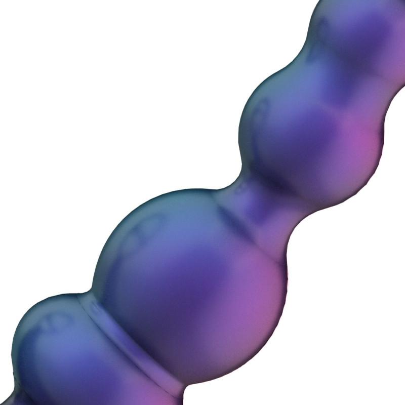 Анальный вибратор с эрекционным кольцом Hueman - Stellar Force Anal Beads with Cockring