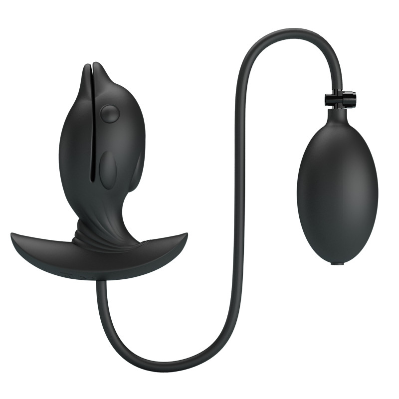 Анальний розширювач із вібрацією Pretty Love Hanson Anal Plug (чорний, 10,6 × 4,1 см)