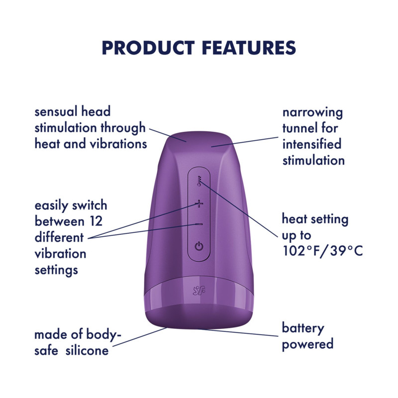 Мастурбатор Satisfyer Men Heat Vibration Battery Series імітатор мінету, підігрів та вібрація Мастурбатор Satisfyer Men Heat Vibration Battery Series імітатор мінету, підігрів та вібрація