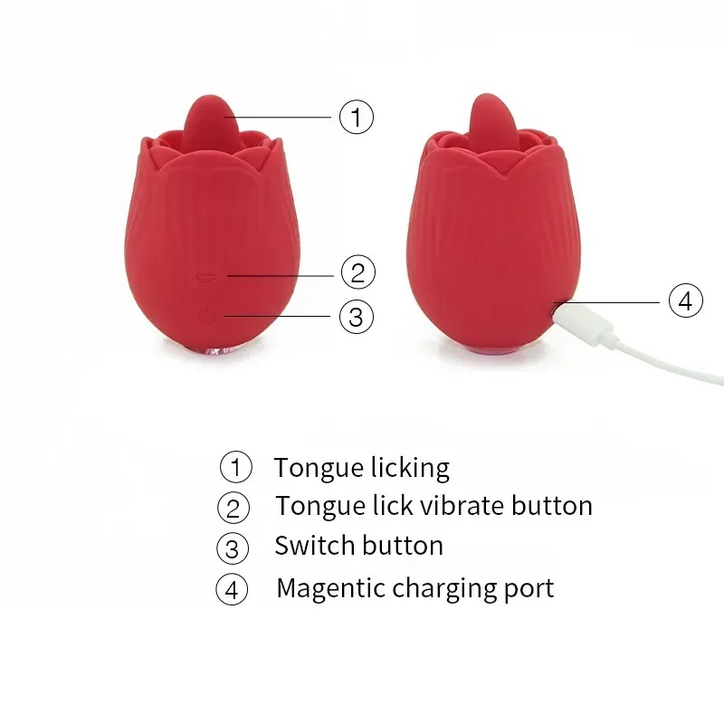 Вибратор роза с язычком Sweet Em