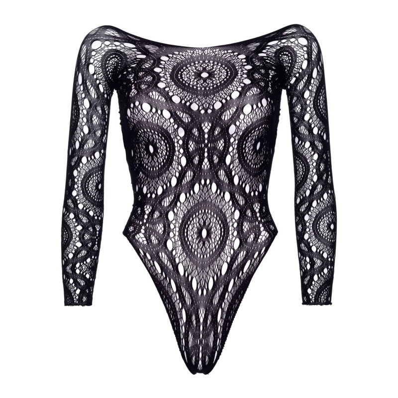 Эротическое боди-бодистокинг Leg Avenue Snap crotch thong back teddy Black