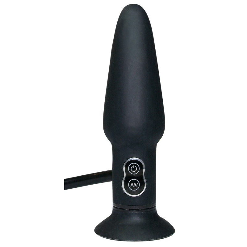 Надувна анальна пробка з вібрацією True Black Vibrating Anal Plug Надувна анальна пробка з вібрацією True Black Vibrating Anal Plug