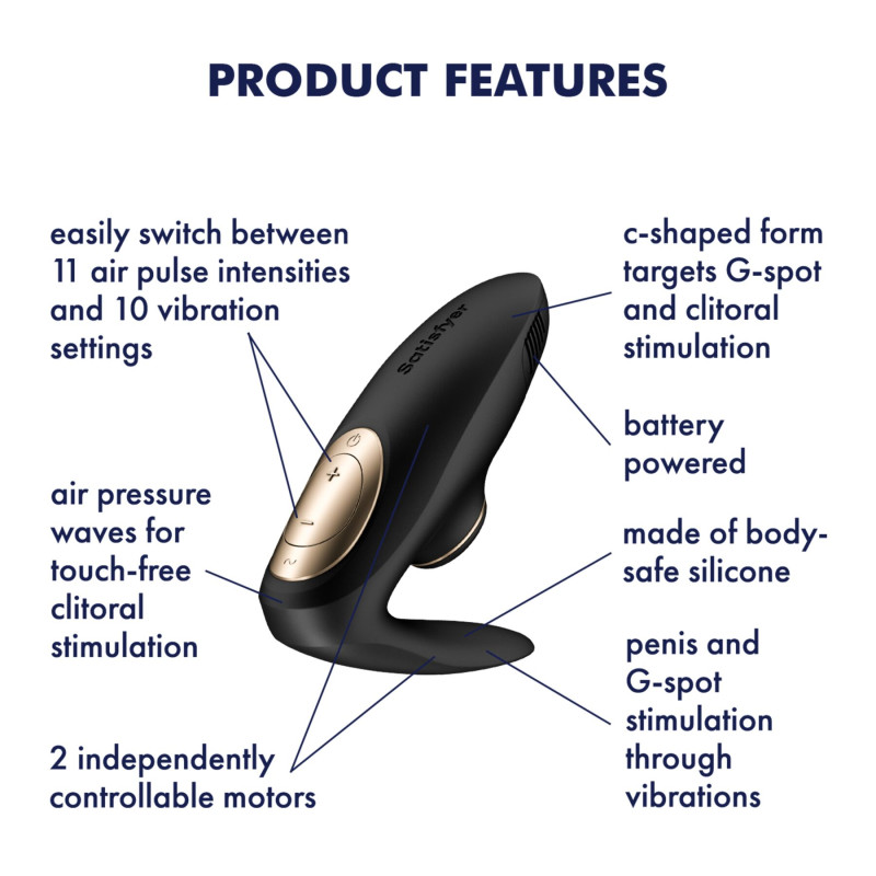 Вакуумний вібратор для пар Satisfyer Pro 4 Couples Battery Series Вакуумний вібратор для пар Satisfyer Pro 4 Couples Battery Series