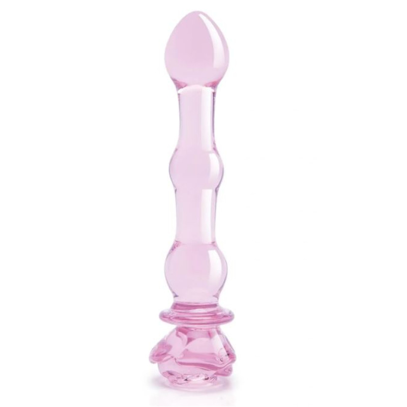 Скляний фалоімітатор Dream Toys Glaze Glass Rose Shaped Скляний фалоімітатор Dream Toys Glaze Glass Rose Shaped