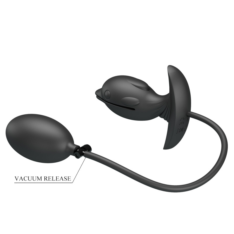 Анальний розширювач із вібрацією Pretty Love Hanson Anal Plug (чорний, 10,6 × 4,1 см)