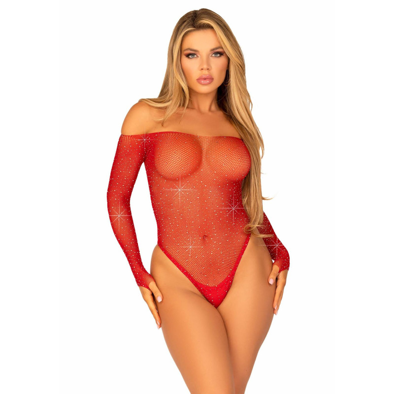 Сітчасте боді зі стразами Leg Avenue Crystalized fishnet bodysuit