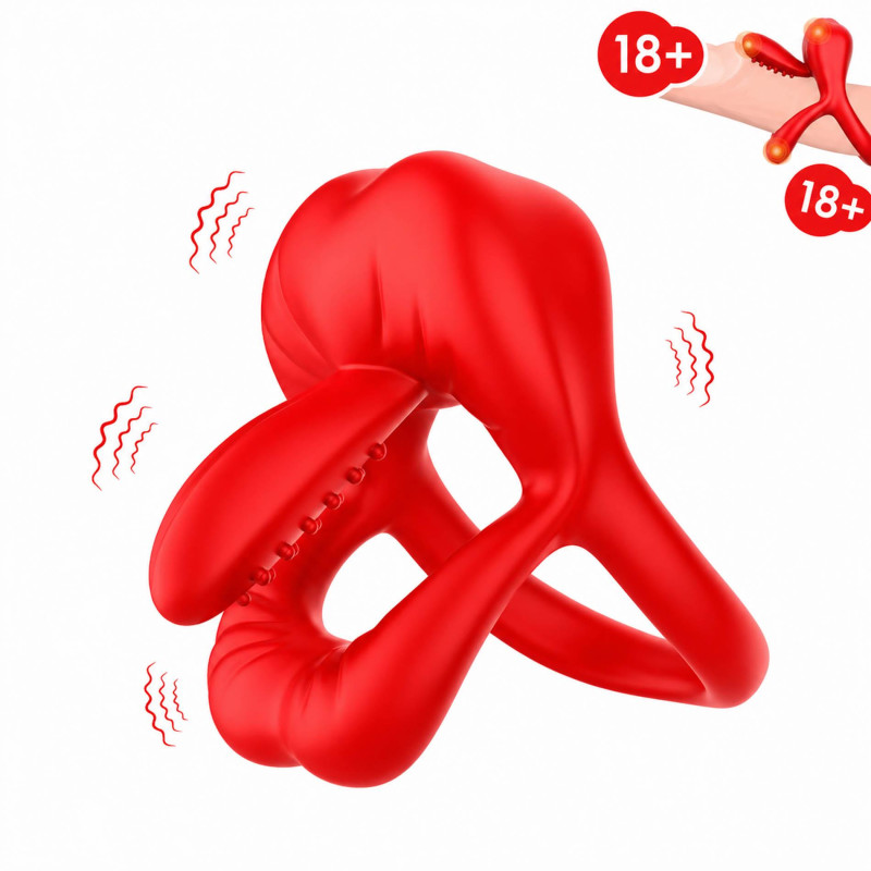 Ерекційне віброкільце Big Mouth Red