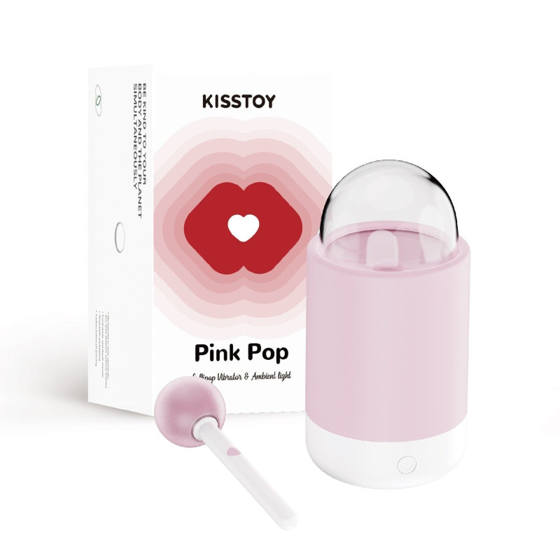 Кліторальний вібратор-льодяник на паличці KissToy Pink Pop