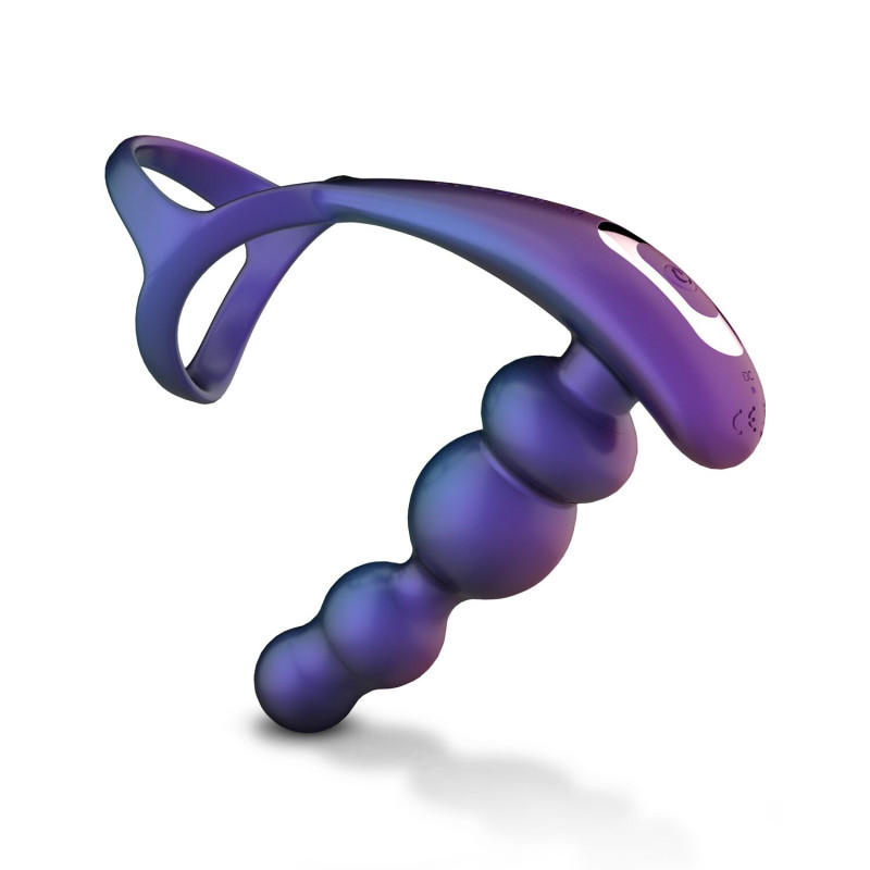 Анальный вибратор с эрекционным кольцом Hueman - Stellar Force Anal Beads with Cockring