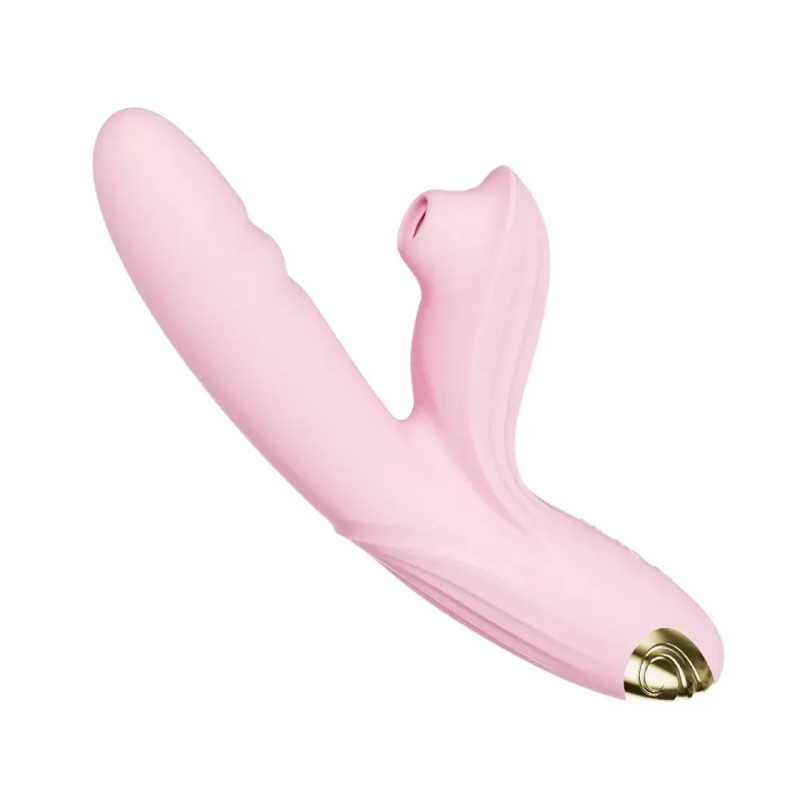 Вібратор-кролик BeYourLover Anita з вакуумом, фрикціями і підігрівом, рожевий