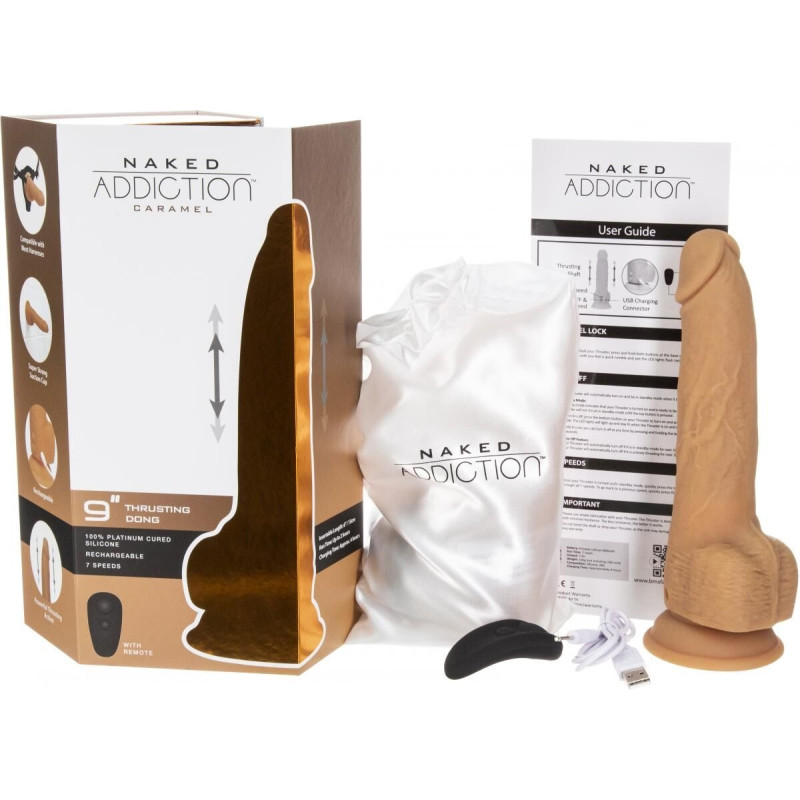 Фаллоимитатор с пульсацией Naked ADDICTION Dominic 9″