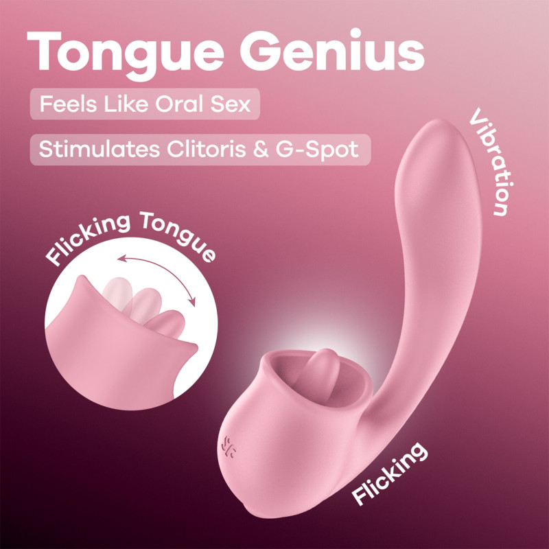 Вагинально-клиторальный вибратор Satisfyer Tongue Genius с язычком