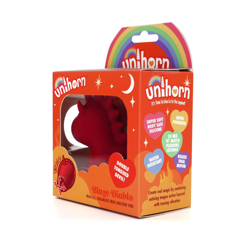 Кліторальний стимулятор з точковими обертальними рухами Unihorn Blaze Diablo Red