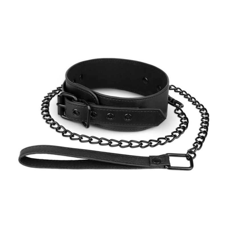 Нашийник з повідцем Bedroom Fantasies: Faux Leather Collar & Chain Нашийник з повідцем Bedroom Fantasies: Faux Leather Collar & Chain