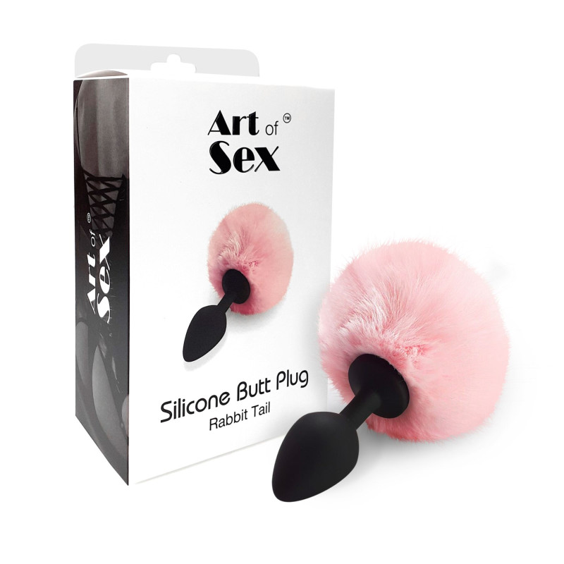 Силиконовая анальная пробка М Art of Sex - Silicone Butt plug Rabbit Tail