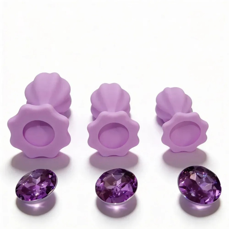 Набор силиконовых анальных рельефных пробок ALUME, 3 шт.