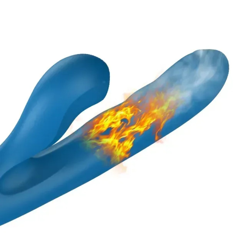 Вібратор-кролик BeYourLover OTTO з вакуумом, підігрівом і фрикціями, синій