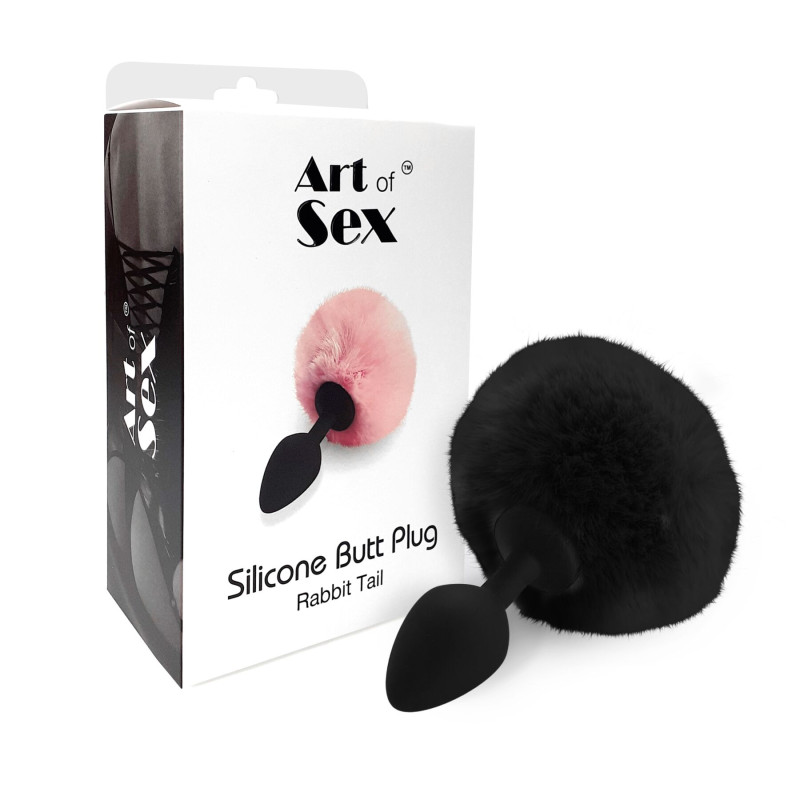 Силиконовая анальная пробка М Art of Sex - Silicone Butt plug Rabbit Tail