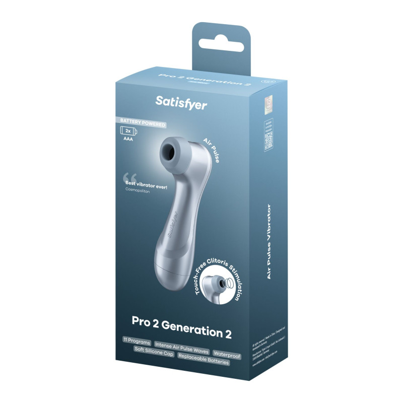 Вакуумний кліторальний стимулятор Satisfyer Pro 2 Generation 2 Battery Series Light Blue Вакуумний кліторальний стимулятор Satisfyer Pro 2 Generation 2 Battery Series Light Blue