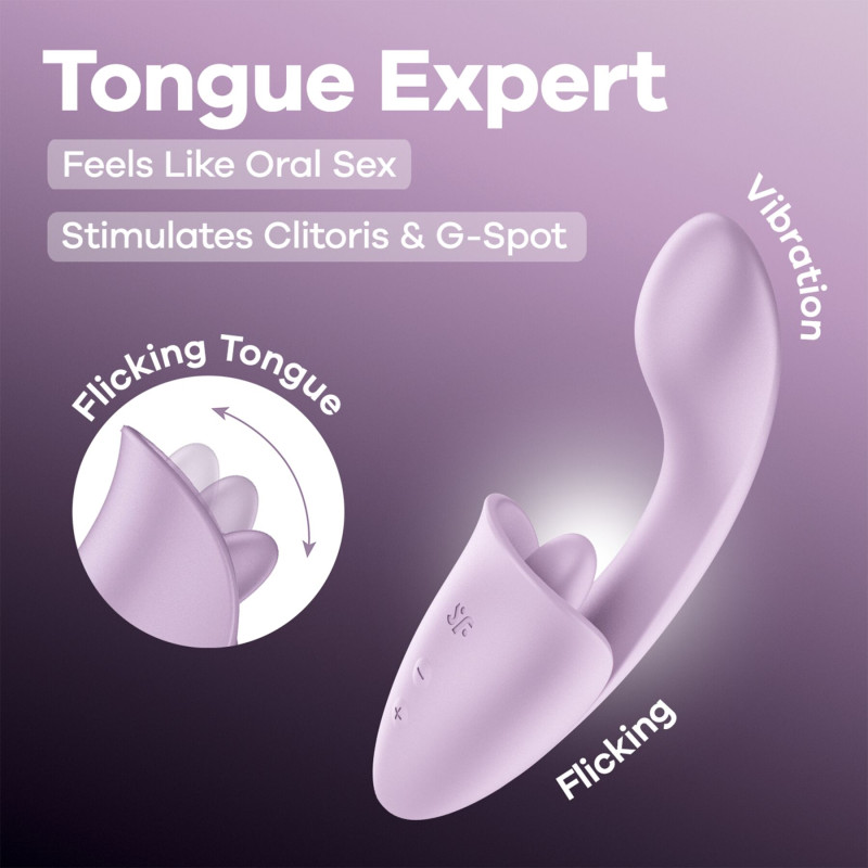 Вагинально-клиторальный вибратор Satisfyer Tongue Expert с язычком Вагинально-клиторальный вибратор Satisfyer Tongue Expert с язычком