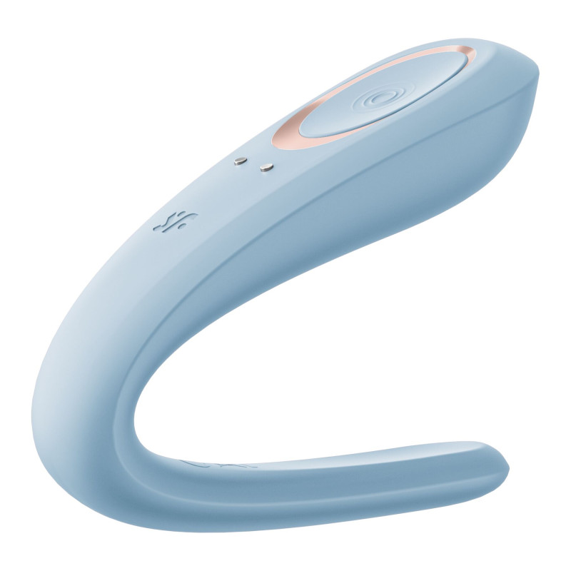 Вібратор для пар Satisfyer Double Classic Light Blue з одним моторчиком Вібратор для пар Satisfyer Double Classic Light Blue з одним моторчиком