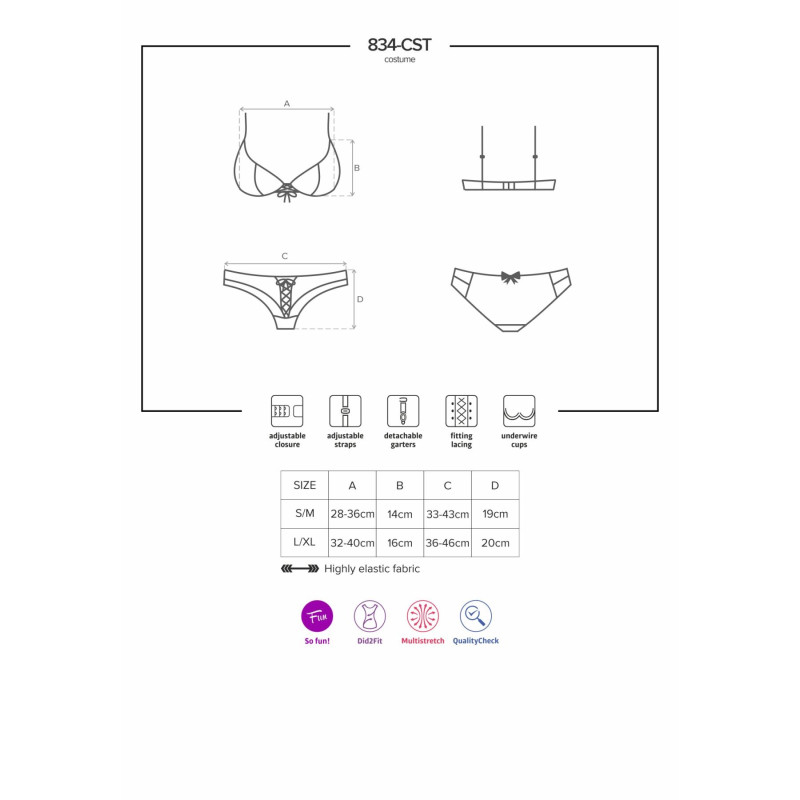 Еротичний костюм медсестри Obsessive 834-CST-6