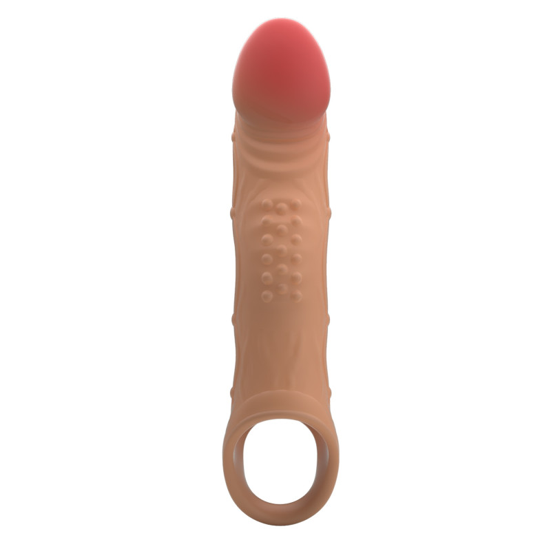 Увеличивающая насадка с вибрацией – Pretty Love Brad Penis Sleeve Latin