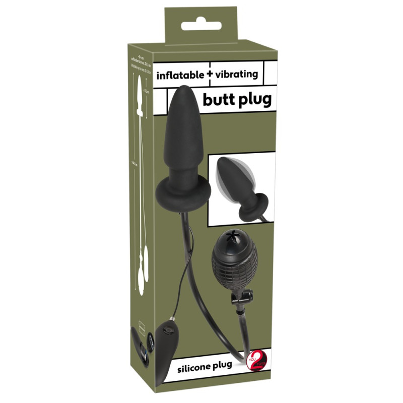 Надувна анальна пробка з вібрацією - Inflatable + Vibrating Butt Plug Надувна анальна пробка з вібрацією - Inflatable + Vibrating Butt Plug