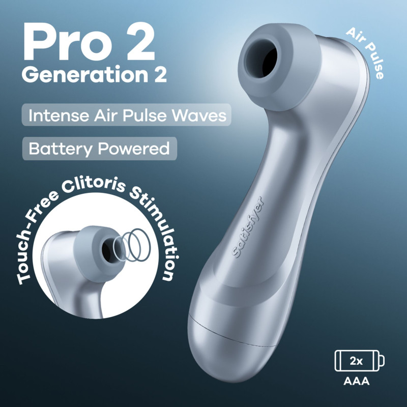 Вакуумний кліторальний стимулятор Satisfyer Pro 2 Generation 2 Battery Series Light Blue Вакуумний кліторальний стимулятор Satisfyer Pro 2 Generation 2 Battery Series Light Blue