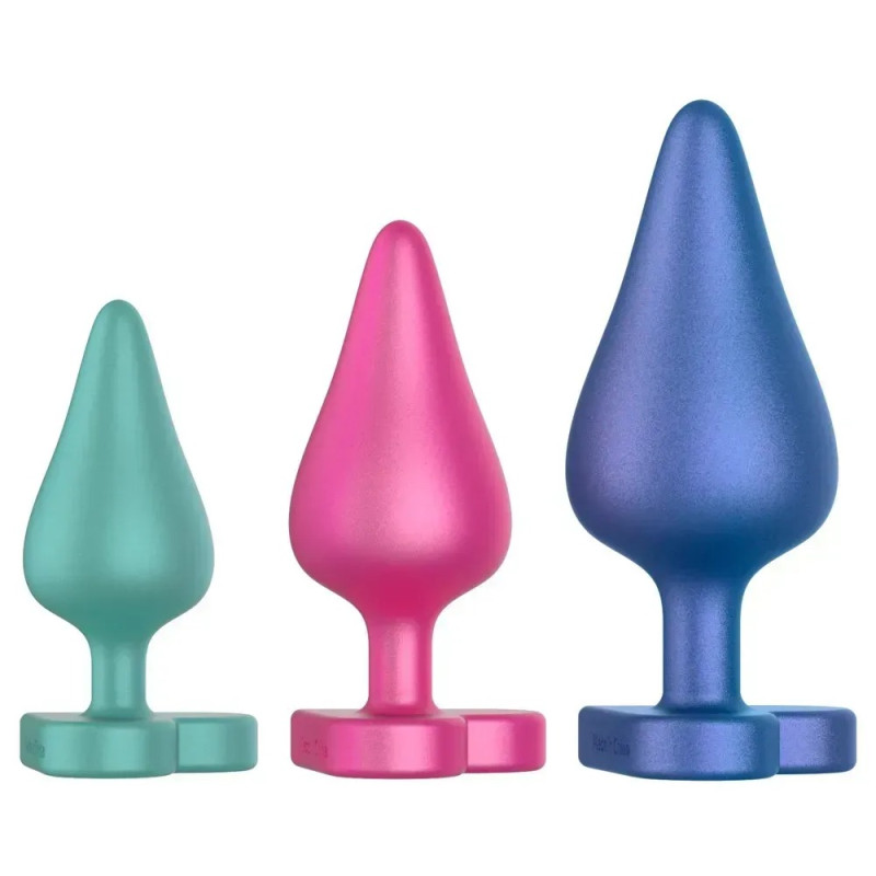 Набор из 3 анальных пробок ROMP Luster разноцветные Набор из 3 анальных пробок ROMP Luster разноцветные