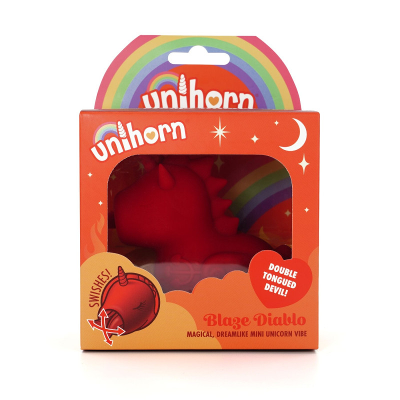 Кліторальний стимулятор з точковими обертальними рухами Unihorn Blaze Diablo Red