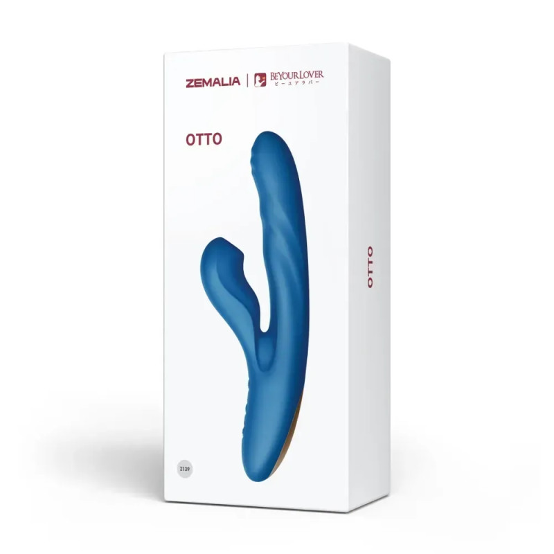Вібратор-кролик BeYourLover OTTO з вакуумом, підігрівом і фрикціями, синій