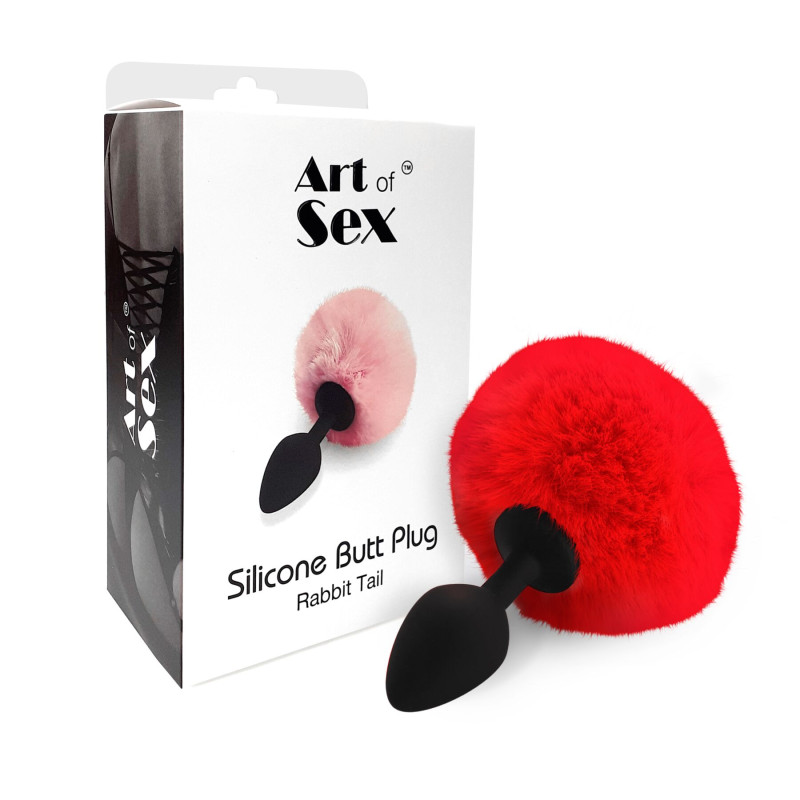 Силиконовая анальная пробка М Art of Sex - Silicone Butt plug Rabbit Tail