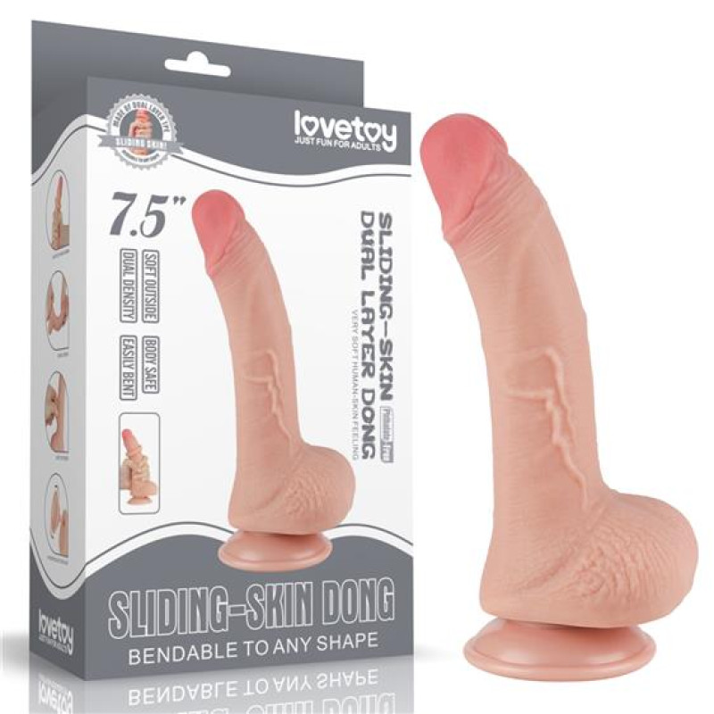 Реалістичний фалоімітатор із рухомою шкірою LoveToy Sliding Skin 7.5