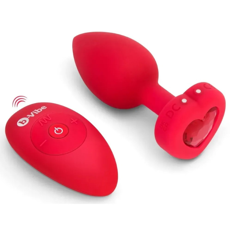 Анальная пробка с вибрацией B-Vibe Vibrating Heart Plug M/L