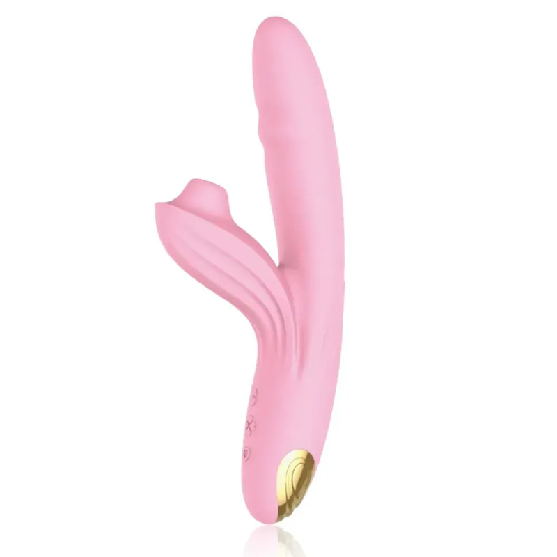Вібратор-кролик BeYourLover Anita з вакуумом, фрикціями і підігрівом, рожевий
