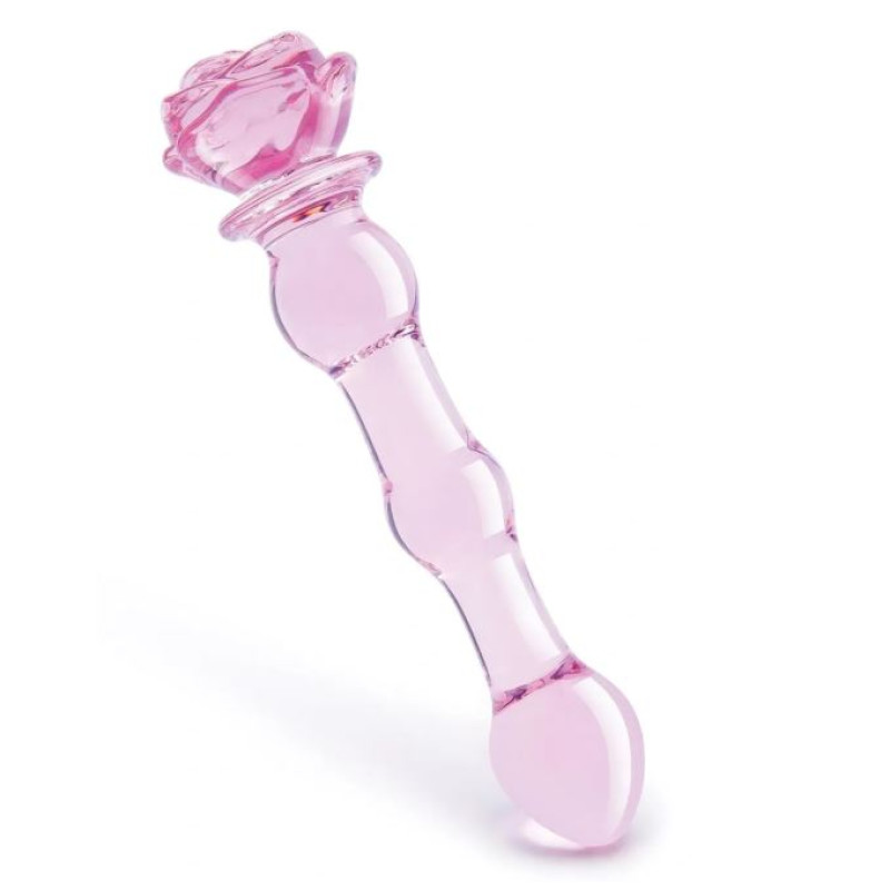Скляний фалоімітатор Dream Toys Glaze Glass Rose Shaped