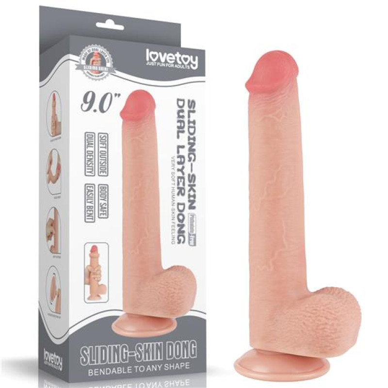 Реалістичний фалоімітатор з рухливою шкіркою LoveToy Sliding Skin 9