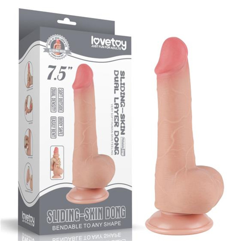 Реалістичний фалоімітатор із рухомою шкірою LoveToy Sliding Skin 7.5